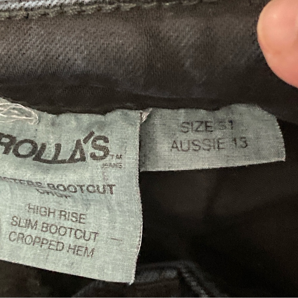 ROLLAS Dusters Bootcut Crop High Rise Jeans Minimalist Feminine Black Size 31 - Picture 9 of 15